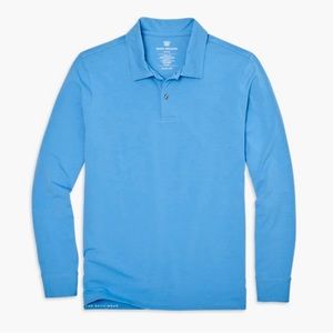 Mack Weldon Powder Blue Stretch Collared Cuff Long Sleeve Polo Shirt Size XL